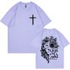 Jesus Lion of Judah Print T-shirt for Men Women Aesthetic Christian Clothing T Shirts Fashion Oversized 100% Cotton T Shirt Tops