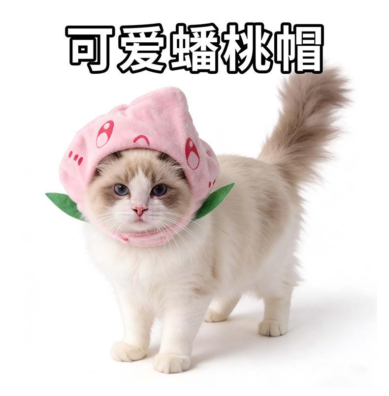 Pet hat funny costume chicken leg headdress, apple hat, cat cute leaky ear hat