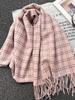 Autumn Winter Women Imitation Cashmere Knitted Scarf Lady Men Casual Plaid Tassel Soft Scarve Wrap Shawl Femme Male Unisex New