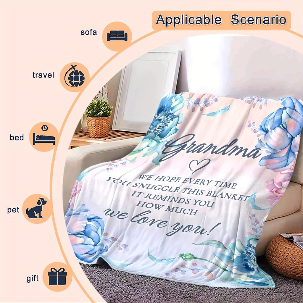 Blanket Gifts For Grandma, Grandma Birthday Gifts, Valentines Day Christmas Thanksgiving Present For Grandma From Granddaughter