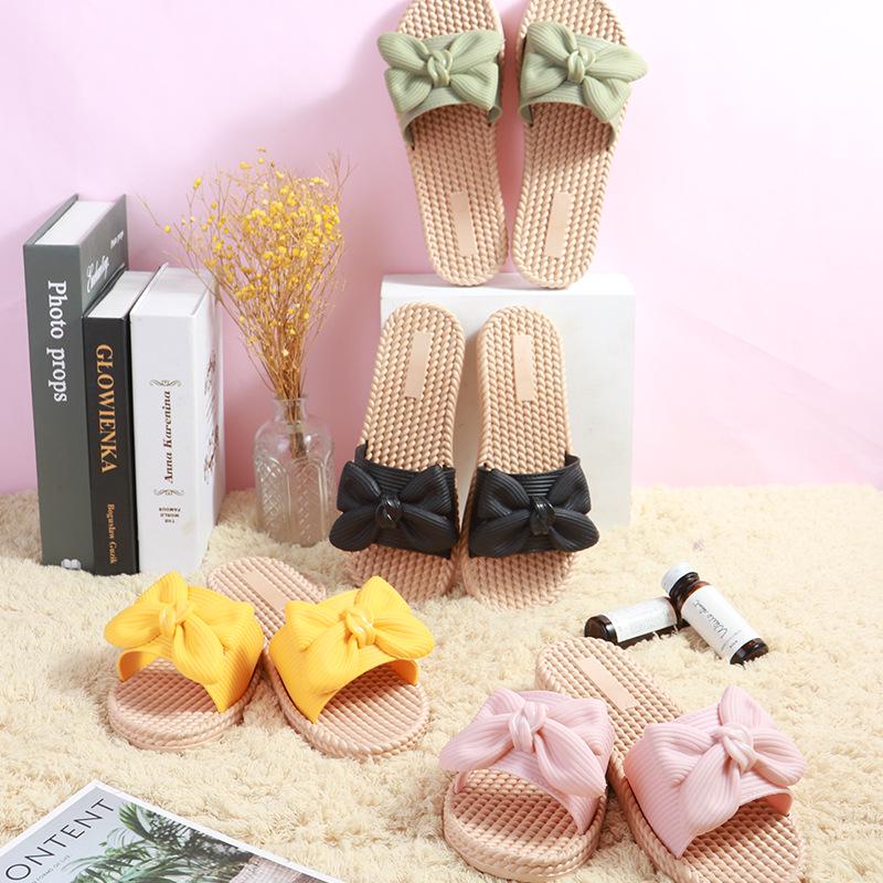 Women's Summer 2021 Bow Slippers - Korean Style Casual Beach Slides