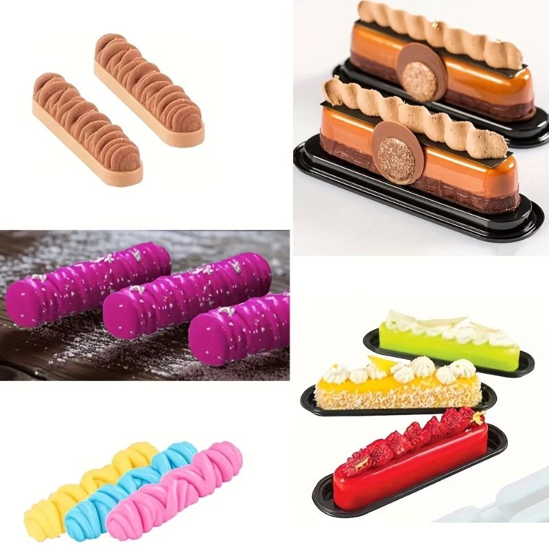 Long Striped Lines Silicone Cake Mold with 12 Cavity Flexible Tray for Delicious Home Baking Treats