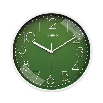 Plastic Analog Wall Clock, Quartz Movement, Silent Sweep, Modern Embossed, Easy-to-Read Time Indicator (30 Cm X 30 Cm, Green)