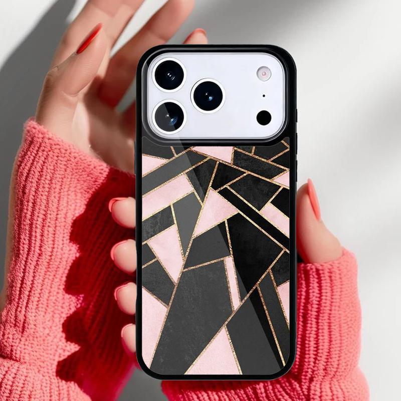 Marble Geometric Art Phone Case for iPhone 17 16 15 14 13 Pro Max Back Cover for 12 11 Pro Coque