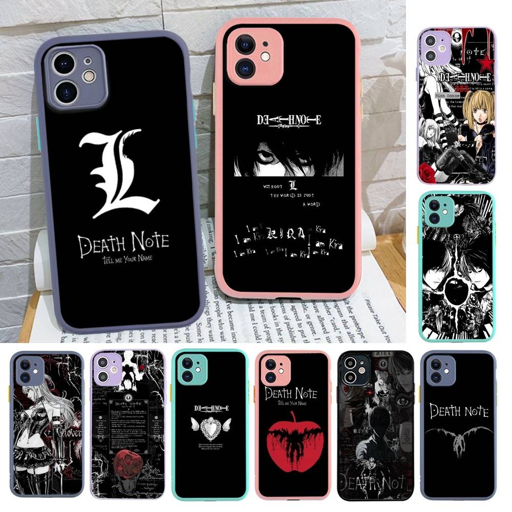 D-Death Note Matný poloprůhledný kryt na telefon Pro Iphone 16 ProMax 15 14 13 12 11 X XS PRO Plus