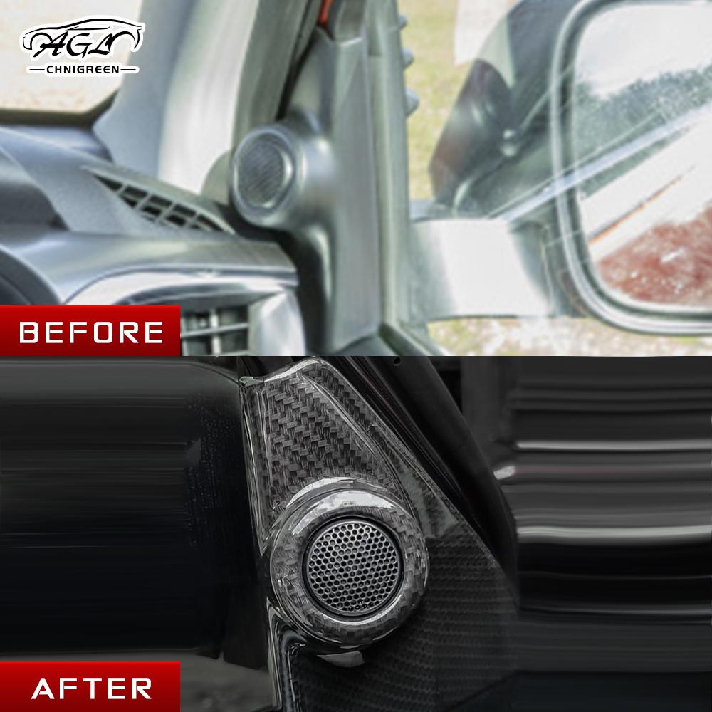 2 pièces Garniture de Cadre de Haut-parleur de Pilier de Voiture Couleur Fibre de Carbone Motif Bambou pour Toyota Hilux Revo Conquest 2015-2021 Toyota Fortuner