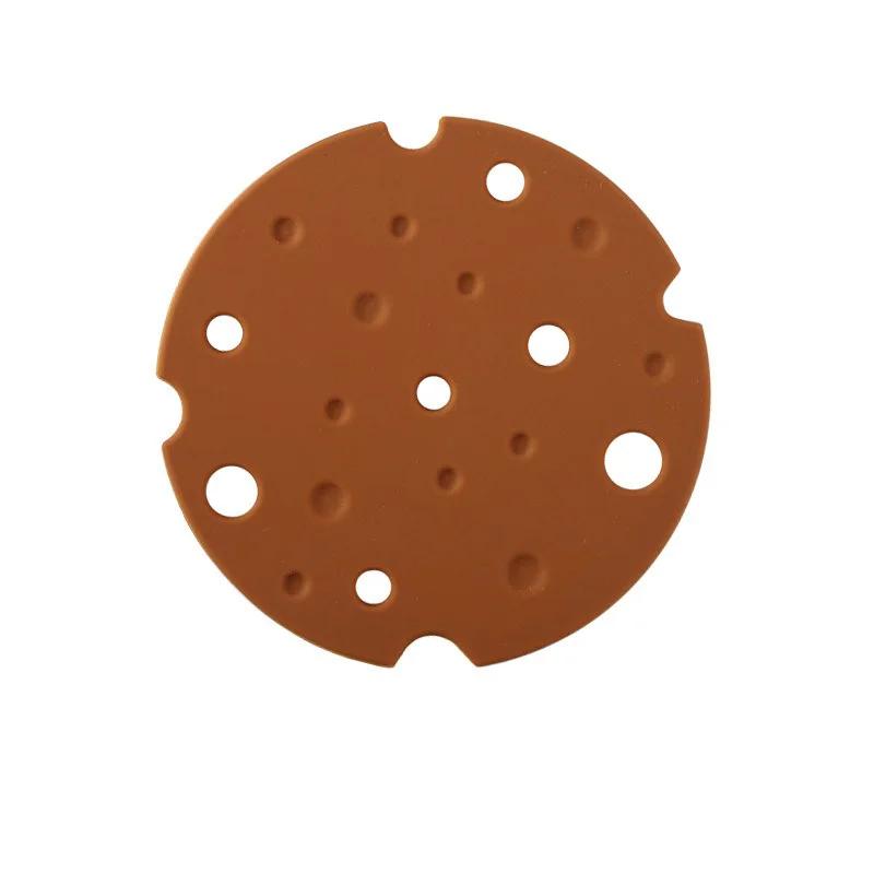 

Silicone Heat Insulation Pad Pot Special High Temperature Resistant Easy Storage Anti-scalding Anti-oil Stain Dining Table Mat Diameter 16cm коричневий