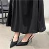 2025 Ladies Summer New Fashion Pointed Toe Designer Outdoor Slip-On High Heels PU Leather Elegant Banquet Dress Women Sandals