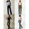 Foreign Trade Original Order PAC * Sun Retro Washed High Waist Cargo Pocket Straight All-Matching Casual Denim 1489