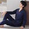 Pure Cotton Pajamas Men'S Spring And Autumn Simple Casual Cotton Loungewear Can Be Worn Outside Large Size Suit