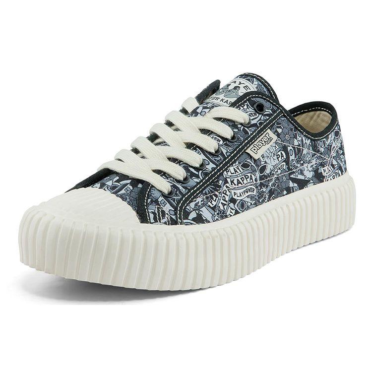 Kappa Casual Comfortable Lightweight Low-Top Canvas Shoes Unisex Sneakers Black Multicolor K0BX5VS11D-084