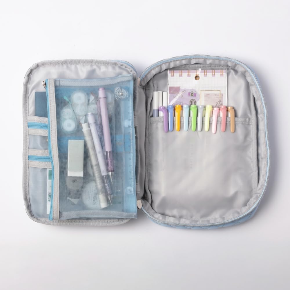 Stationery Large Holds Multiple Easy To Planner Notebook A5 Stationery Y-Style Case, Capacity, Books, Pockets, Carry, Pouch, Storage, Planner, Case,