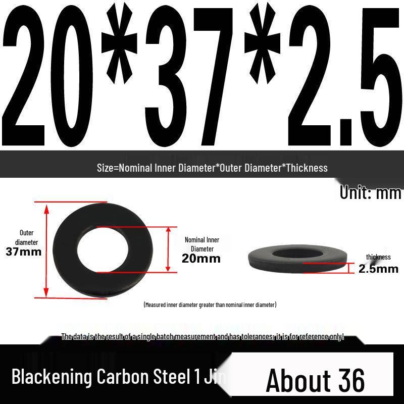 Blackened Thickened Oversized Metal Washer
