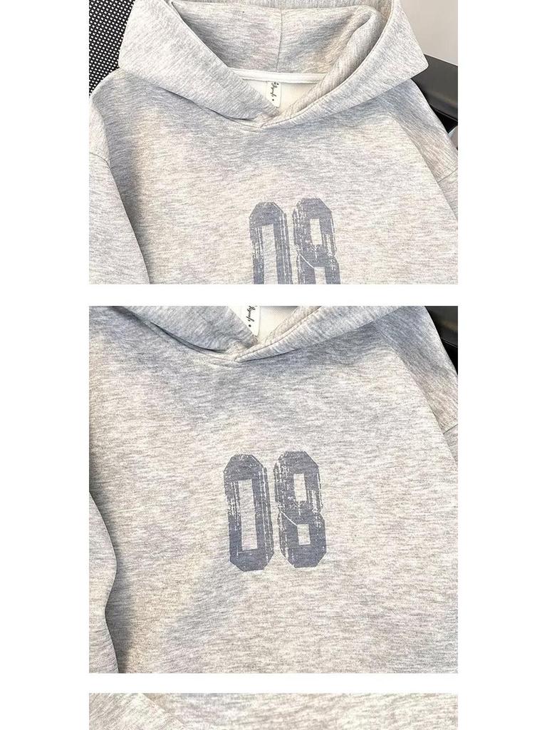 Autumn Unisex Letter Print Embroidered Hoodie - Casual Trendy Loose Fit