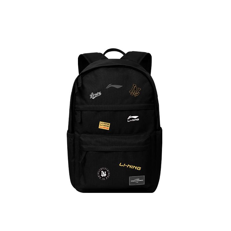 Li Ning 21L Minimalist Travel Lightweight Versatile Polyester Backpack Unisex Backpack Black YBSV039-4A6 Black