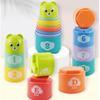 9PCS Enjoyable Rainbow Cups Stacking Cups Figure Letters Infant Children Instructive Toy Stacking Tower Mini Bear Children Toddler playthings