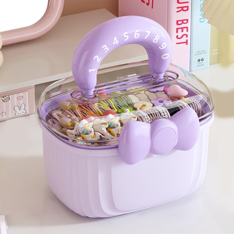 Clear View Storage Organizers For Girls Women 2 Layer Durable Plastic Travel Friendly Case With Comfort Grip