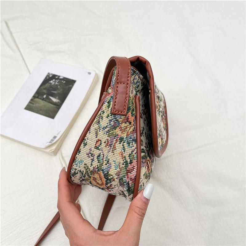 Women's Vintage Floral Crossbody Bag Retro Shoulder Handbag Casual Flap Purse for Ladies Fashion Tote Bag 2026