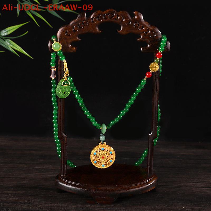 1PC Chinese Style Pearl Necklace Hanfu Accessory Zinc Alloy Hollow Carved Pendant Long Chain Necklace