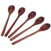 5PCS Wooden Spoon with Long Handle Soup Spoon for Barbecue Camping Party Home KitchenPaint Color