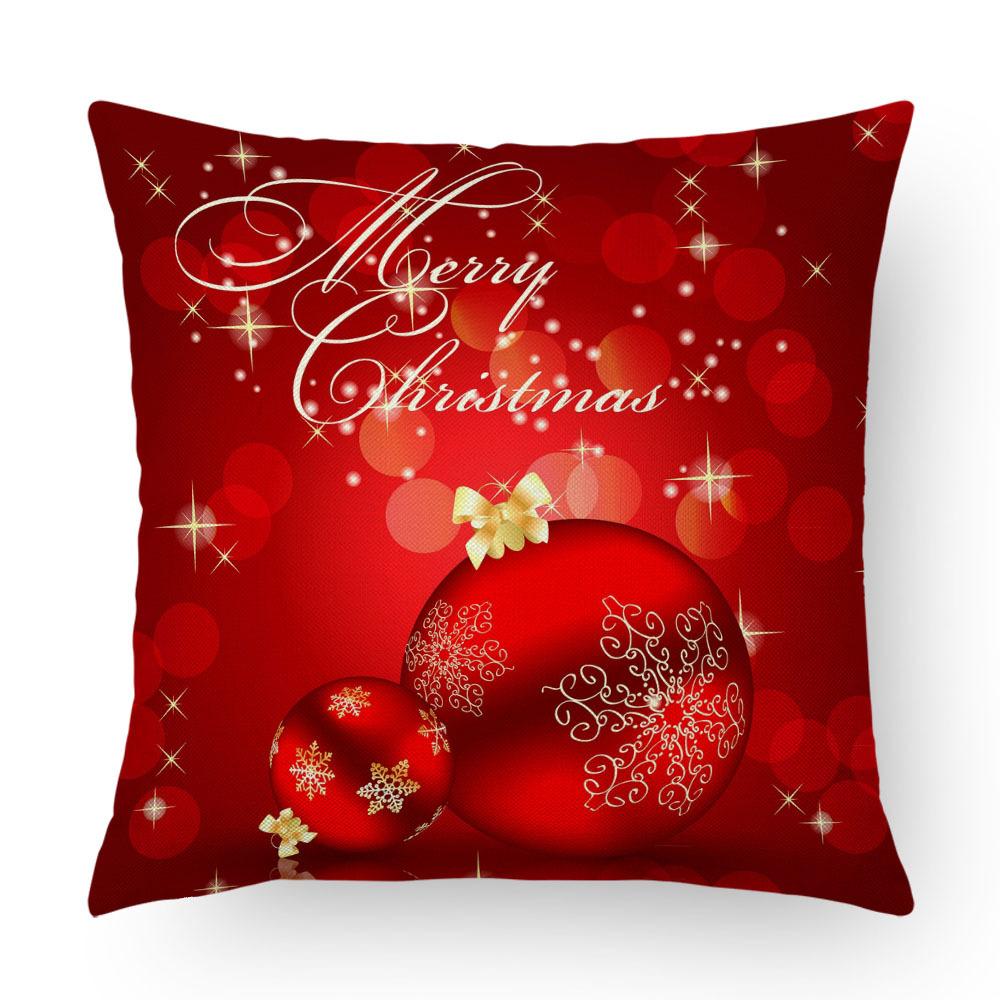 Imitation Linen Pillow Case Home Decoration Christmas Pillow Four-piece Set Living Room Sofa Cushion Cover Bedroom Pillow