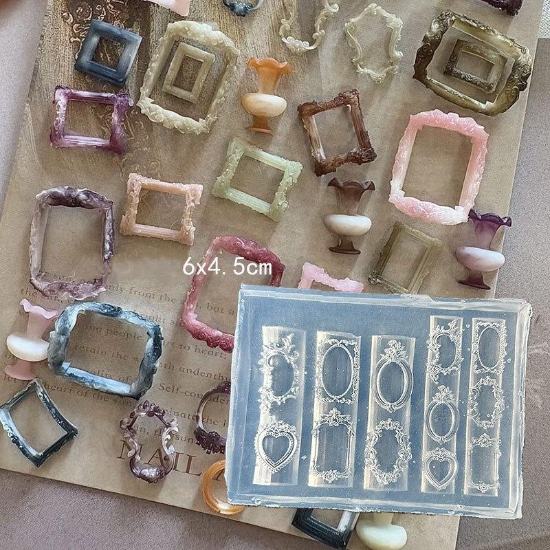 3D Flower Silicone Nail Mold Sweet Bow Rose Nails Templates DIY Nail Art Decorations Stamping Plates Manicure Design Tools