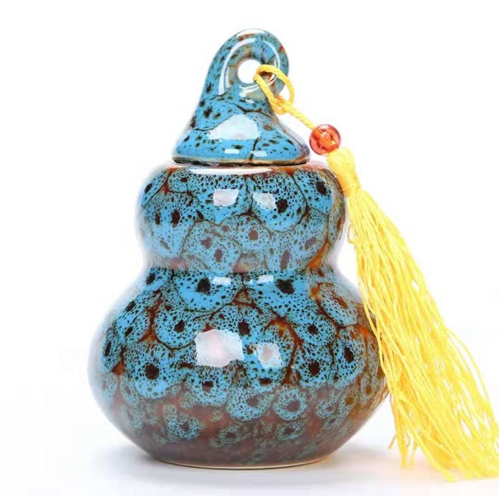 Creative Ceramic Small Tea Pot Kiln Turned Vintage Storage Candy Jar Portable Tea Set Accessories Medicine Powder Food Container