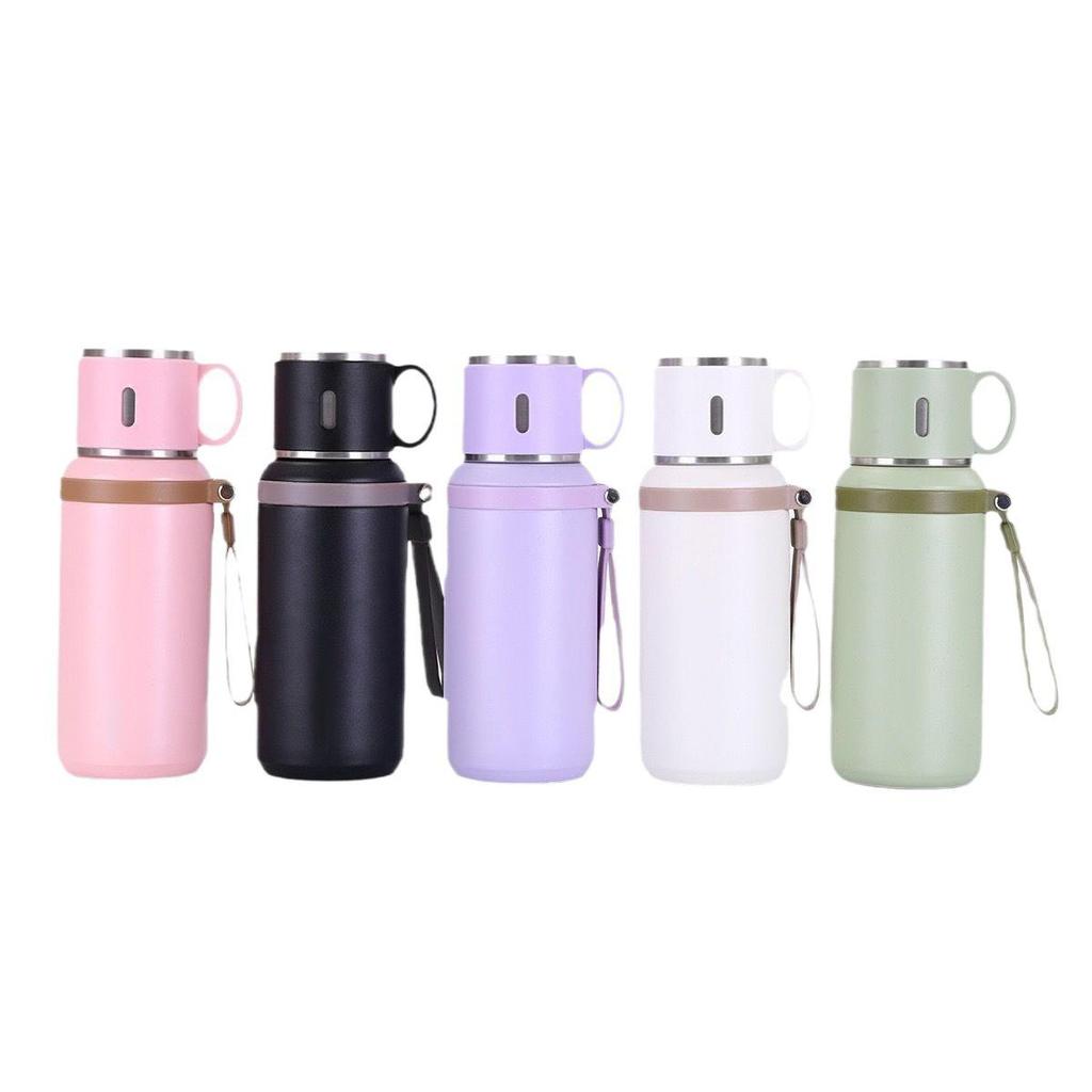 2025 Women's High-Value Insulated Travel Cup with Tea & Water Separation, Small Bowl Lid, Portable Large Capacity