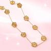 High-End 18k Titanium Steel Flower Necklace - Versatile 13mm Stainless Steel Design for Girls