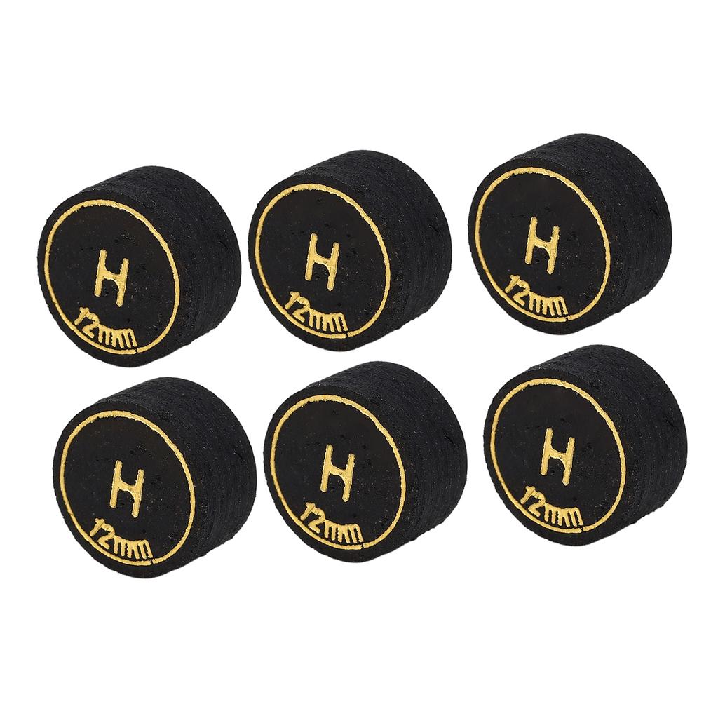 6pcs Pool Billiard Cue Tips 12mm Billiard Pool Cues Tips Light Weight Pool Cue Tips Replacement for