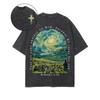 Street Fashion Art Painting Printed T-shirt Summer Short Sleeve Tshirt Y2k Washed Oversized Tees Clothing