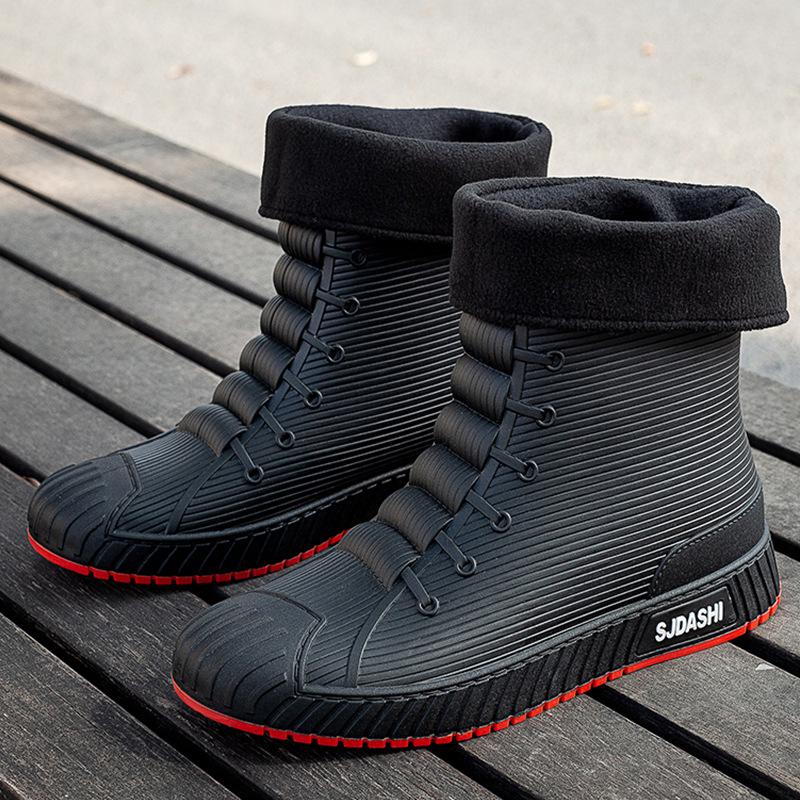 New fashion trend rain shoes men's short tube outer wear waterproof shoes couple's non-slip rain boots rubber shoes summer