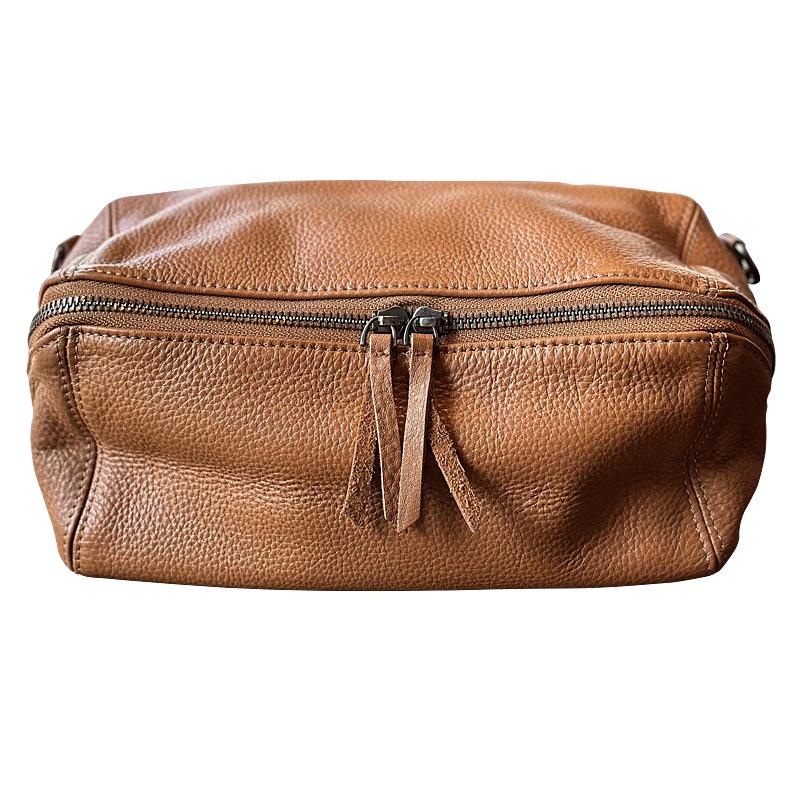 Frühling/Sommer Echtes Leder Retro Kleine Umhängetasche - Leicht, Vielseitig, Weiche Leder Schultertasche für Damen