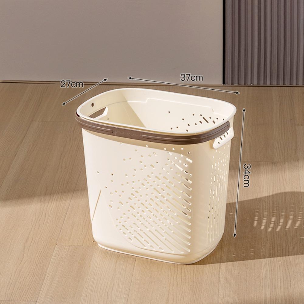 Large Capacity Dirty Clothes Basket with Handle Portable Bathroom Laundry Basket Hollow Storage Box Multifunction