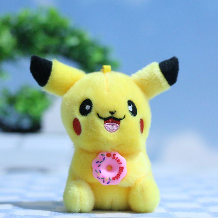 

Плюшевый брелок Пикачу Очаровательный мультяшный персонаж с мягким наполнителем из ПП хлопка для подарков розовый