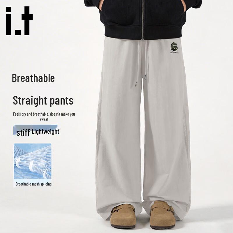 Fingercroxx Men s Summer Breathable Straight-Leg Casual Pants 2XL