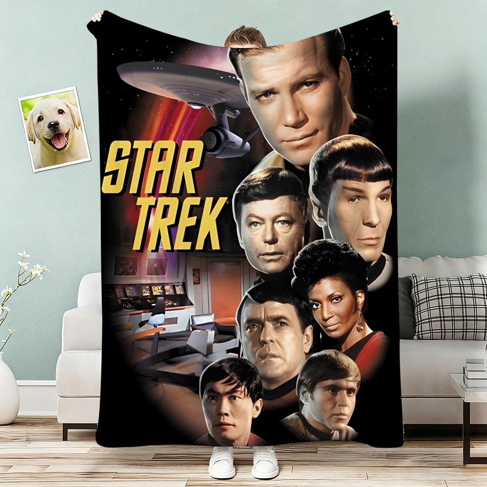Star Trek Throw Lightweight 240g Flannel Blanket Soft Skin-friendly for Summer Cooling