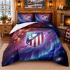 Atletico Madrid Desenli 3 Parça Nevresim Takımı Yatak Çarşafı Yastık Kılıfı Yatak Odası Dekorasyonu İçin