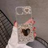 Love Makeup Mirror for ViVOXFlip Mobile Phone Case Folding Screen Samsung ZFlip7 Rhinestone Transparent Protective Case