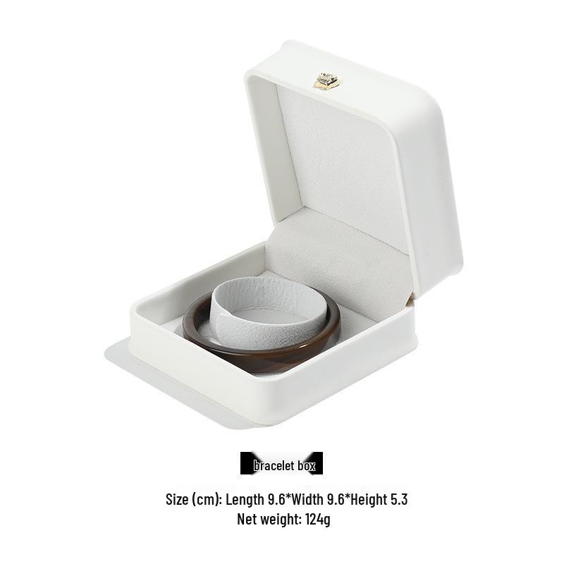Crown PU Leather Jewelry Box for Rings, Bracelets, Necklaces, and Pendants