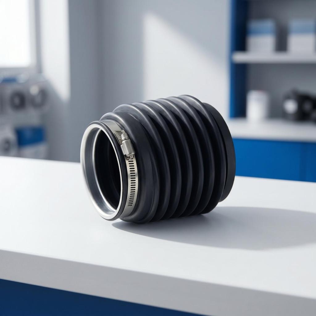 Bellows Hose with Clamps Compatible Rubber Exhaust Coupler Flexible for Boat