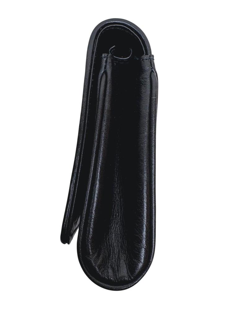 Used CELINE Triomphe Leather Shoulder Bag Black 2-Way Ladies