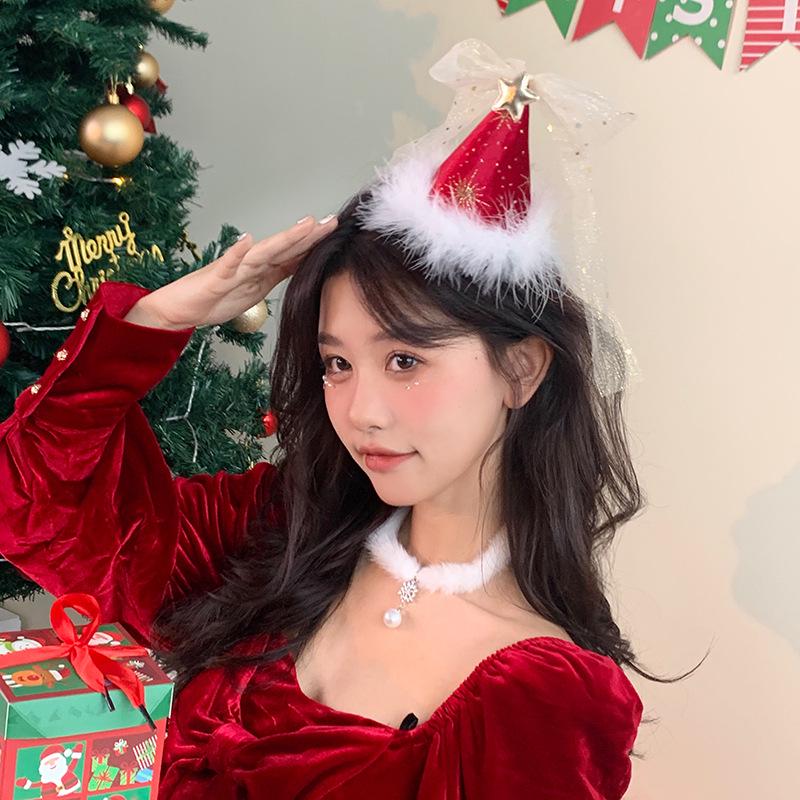 Fluffy Pearl Snowflake Choker - Elegant Winter Christmas Jewelry Accessory