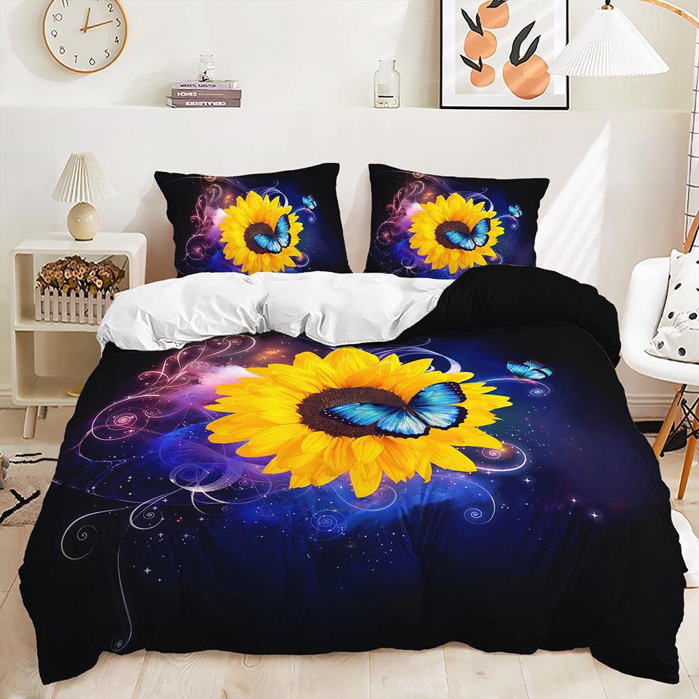 

Пододеяльник Golden Butterfly Rose Декоративное постельное белье Цифровая печать Комплект из трех предметов 229 * 264 (three-piece set) 90g