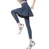 Yolky Yoga Pants with Layered Fitness Gym Women's Skirt, Culottes, Style, Joggers, Training, (JP, Alphabet, M, Blue)