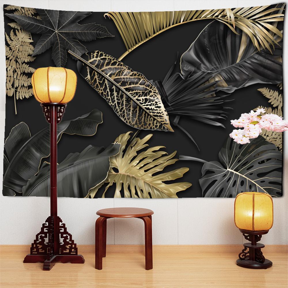 Phnom Penh Palm Leaves Tapestry Wall Hanging Bohemian Psychedelic Tropical Plants Simple Aesthetic Home Decor