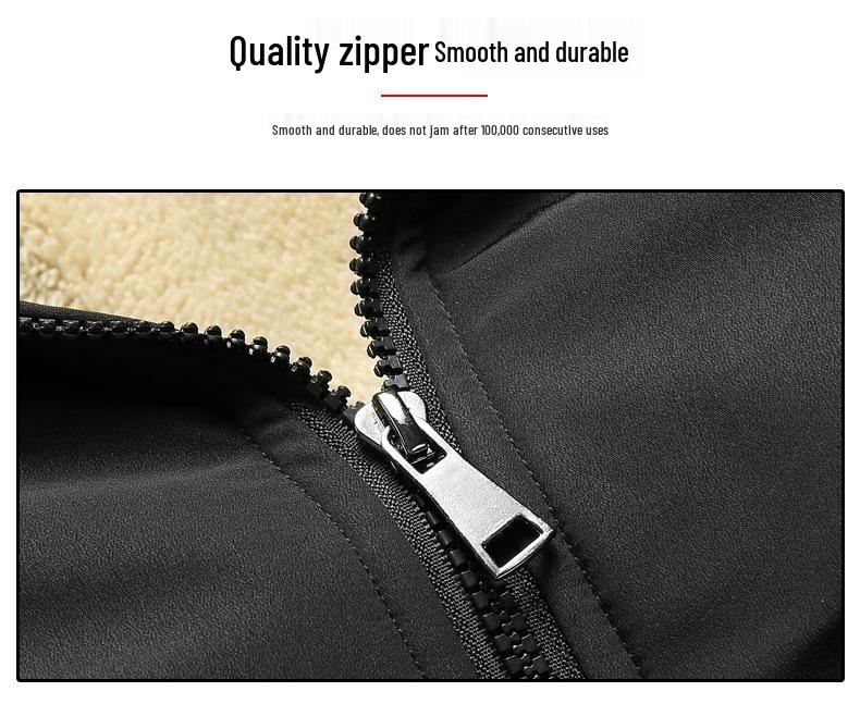 Men's Winter Fleece-lined Stand-up Collar Thick Jacket Plus Size