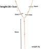 Trendy Gentle Slimming Y-Shaped Pearl Long Tassel Necklace Stainless Steel Collarbone Neck Chain Link Chain Pendant Necklaces