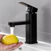 Bathroom Faucet Hot&Cold Mixer Tap Deck Mounted Bathroom Basin Faucets Black Square Washbasin Sink Bathtub Faucet
