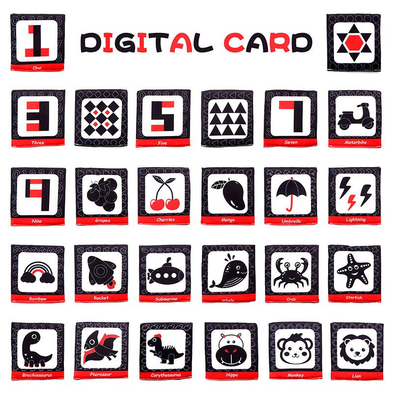 26pcs/set Baby Cloth Book Soft Flash Cards with Cloth Storage Bag Graphic Alphabet Digital Cognition Toys Baby Educational Card
